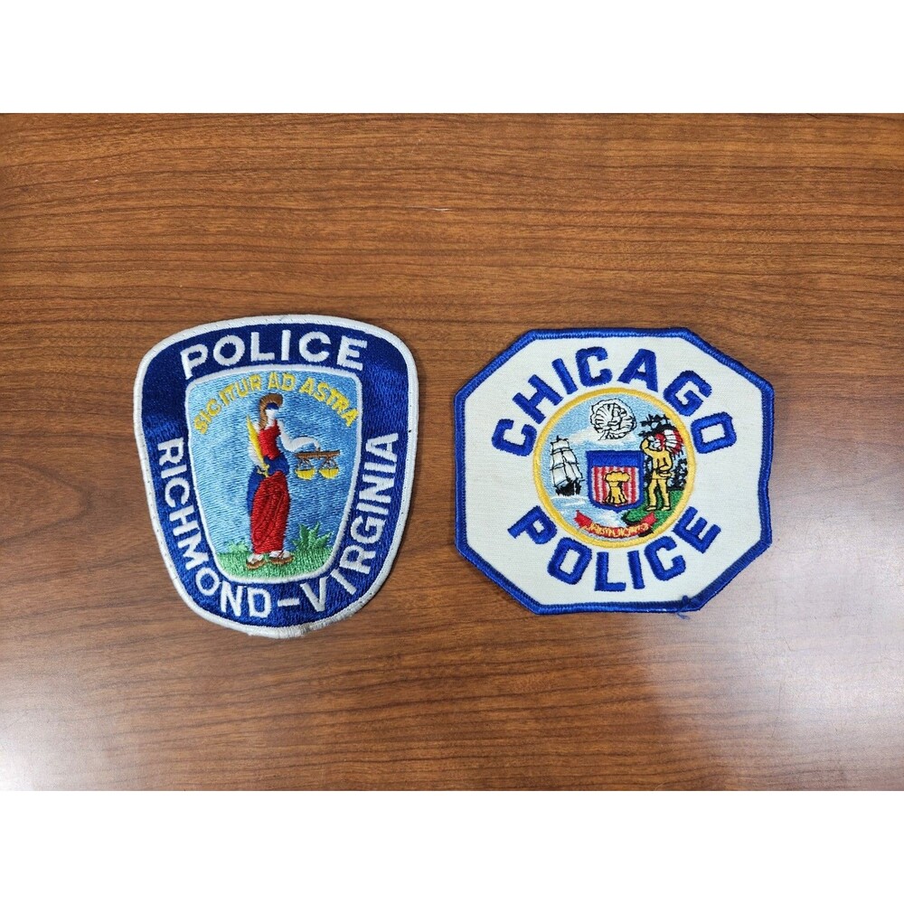 Richmond Virginia & Chicago Illinois Police Department Uniform Patches